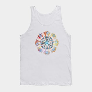 Spring Dots Mandala Pattern, Modern Mandala, Colourful Mandala, Fresh Mandala Design Tank Top